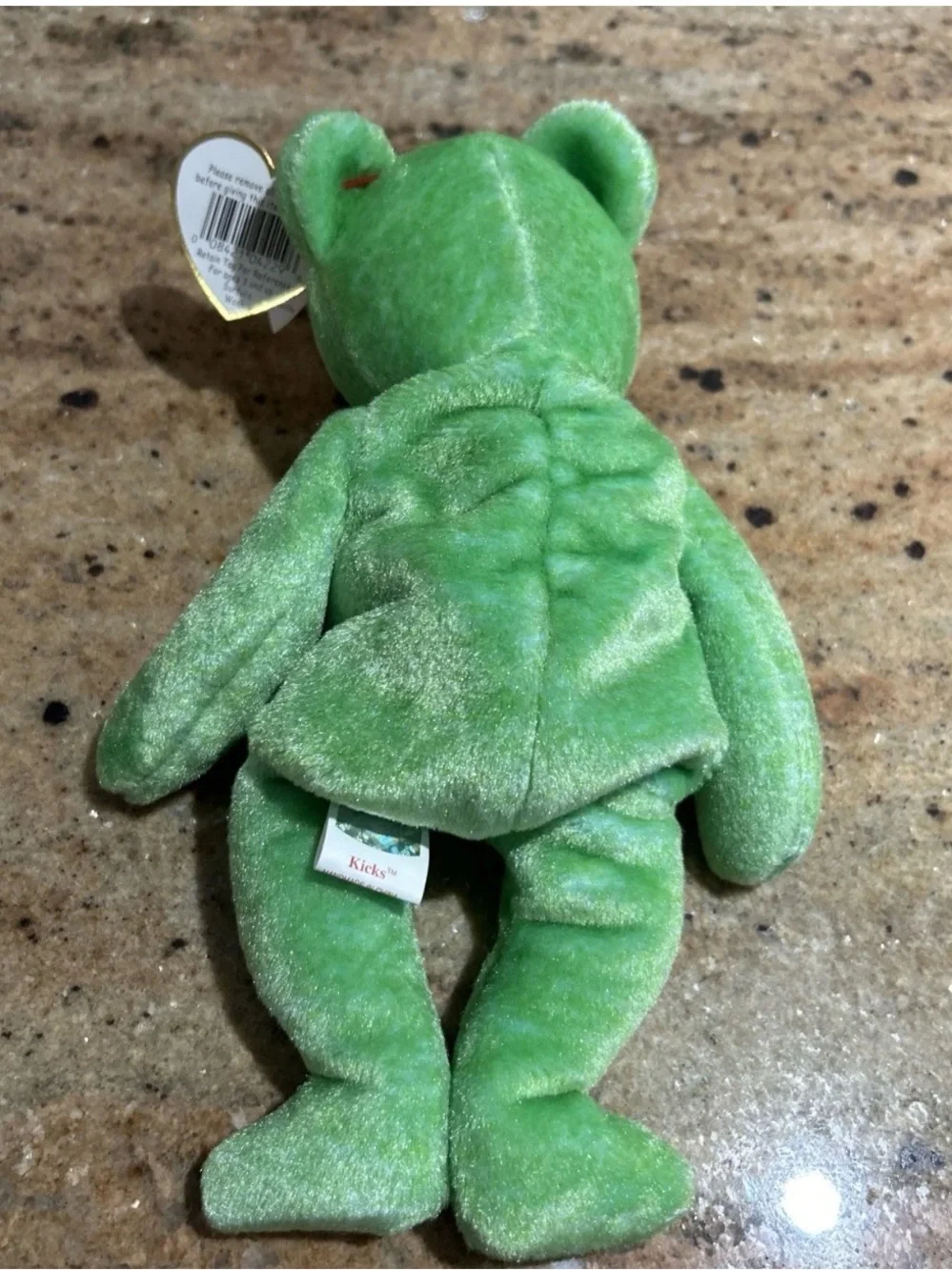 Vintage Ty Beanie Baby - Kicks the Green Soccer Bear (1998 / Retired)⁠